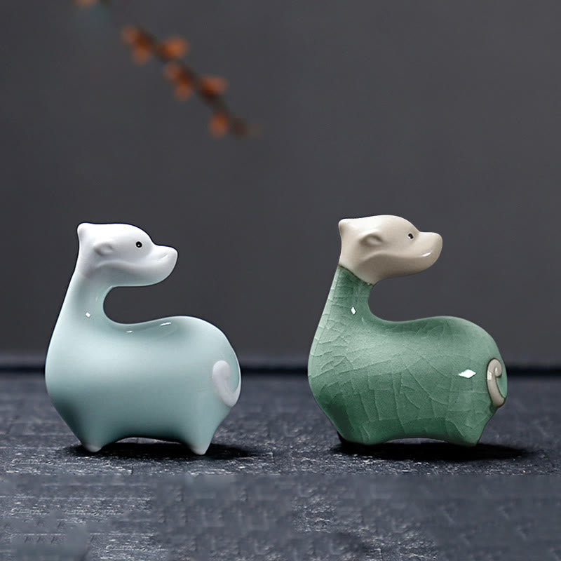 Buddha Stones Chiński Zodiak Ceramiczna Herbata Zwierzę Dom Dekoracja - image 38