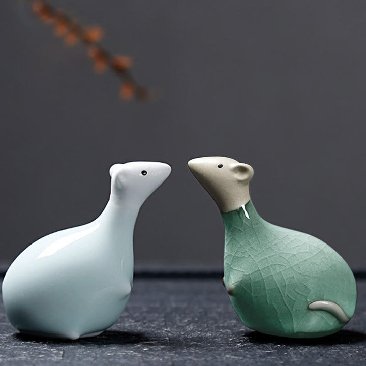 Buddha Stones Chiński Zodiak Ceramiczna Herbata Zwierzę Dom Dekoracja - image 34