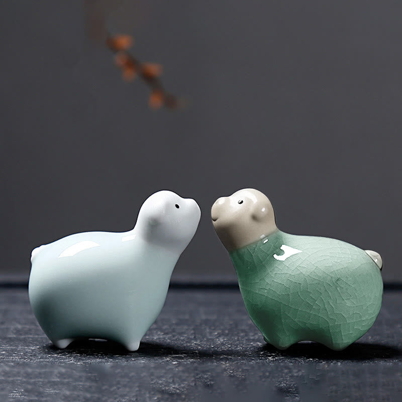 Buddha Stones Chiński Zodiak Ceramiczna Herbata Zwierzę Dom Dekoracja - image 44