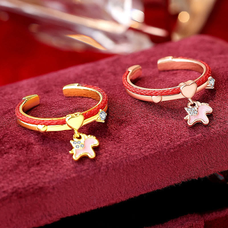 Pierścień szczęścia z czerwonym sznurkiem z Buddha Stones ze srebra próby 925 - image 2