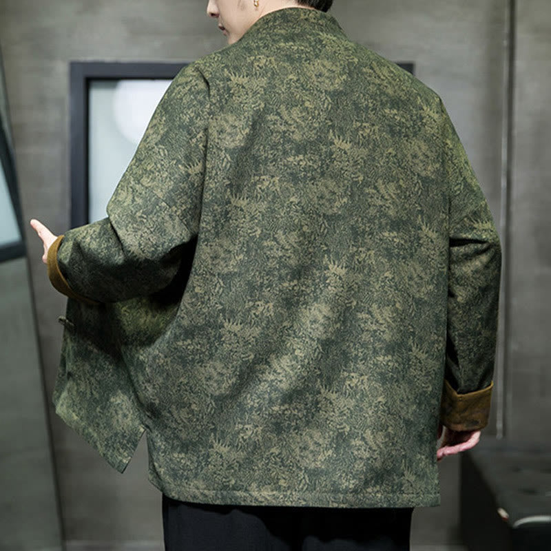 Buddha Stones Kwiat Żaba-guzik Tang Suit Bawełniana męska kurtka Koszula  - image 8