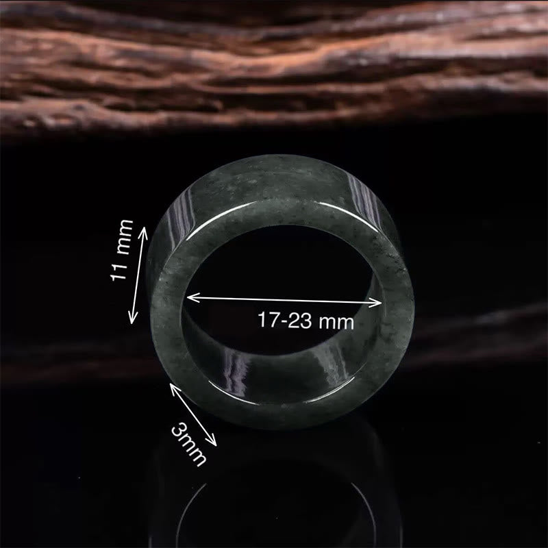 Buddha Stones Pierścień z jadeitu, dobrobyt, obfitość i szczęście - image 2