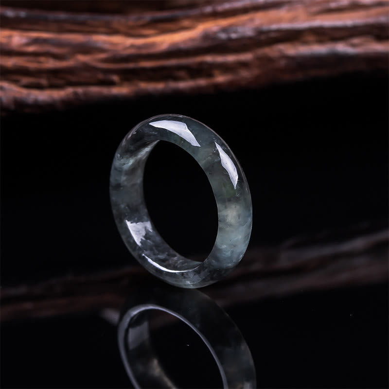 Buddha Stones Pierścień z jadeitu, dobrobyt, szczęście i obfitość - Jadeit - 21 mm - image 1