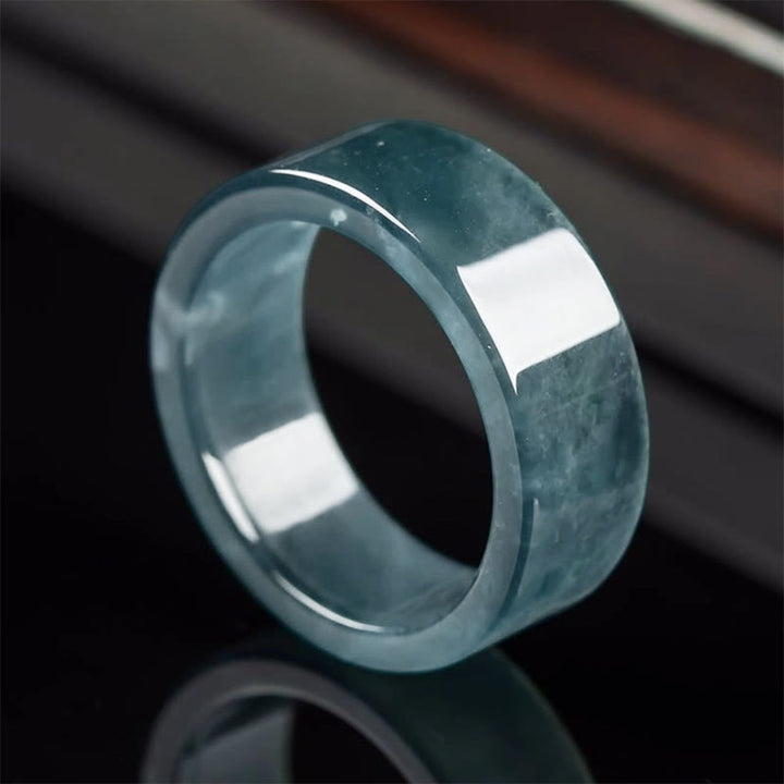 Buddha Stones Pierścień z jadeitu szczęścia obfitości i dobrobytu - Jadeit (20,2 mm) - image 0