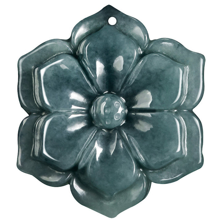 Buddha Stones Naszyjnik z jadeitu z kwiatem brzoskwini i wisiorkiem na temat dobrobytu - image 6