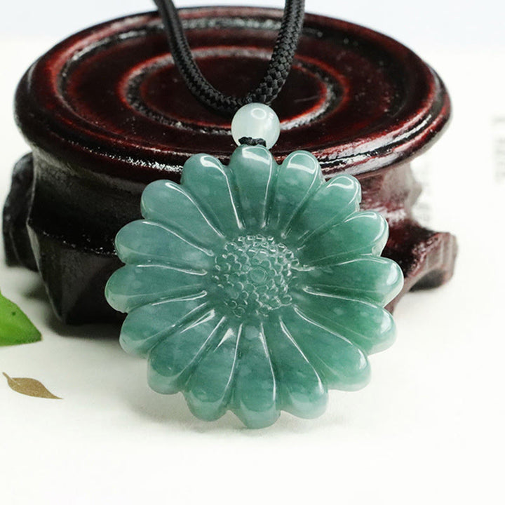 Buddha Stones Naszyjnik z wisiorkiem z jadeitu słonecznikowego - image 3