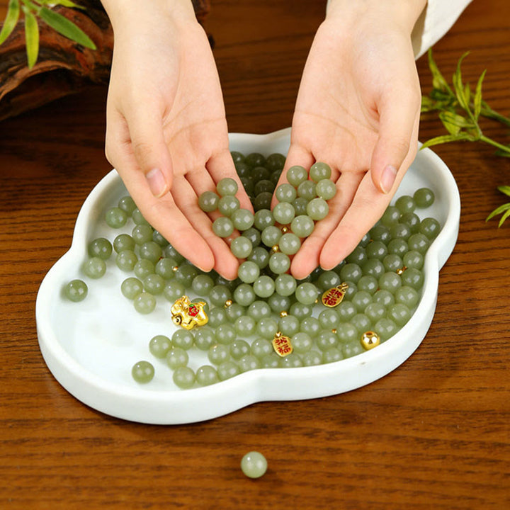 Buddha Stones Bransoletka z jadeitu Hetian z okazji Roku Konia - image 11