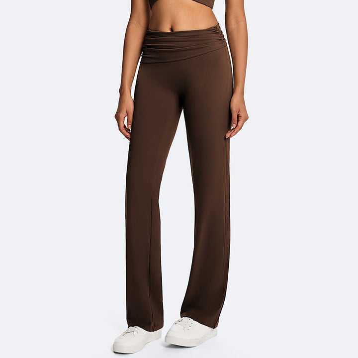 Buddha Stones Solid Crop Halter Backless Sleeveless Top Straight Leg Pants do uprawiania sportu, fitnessu i jogi - image 4