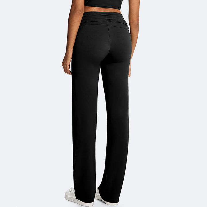 Buddha Stones Solid Crop Halter Backless Sleeveless Top Straight Leg Pants do uprawiania sportu, fitnessu i jogi - image 24