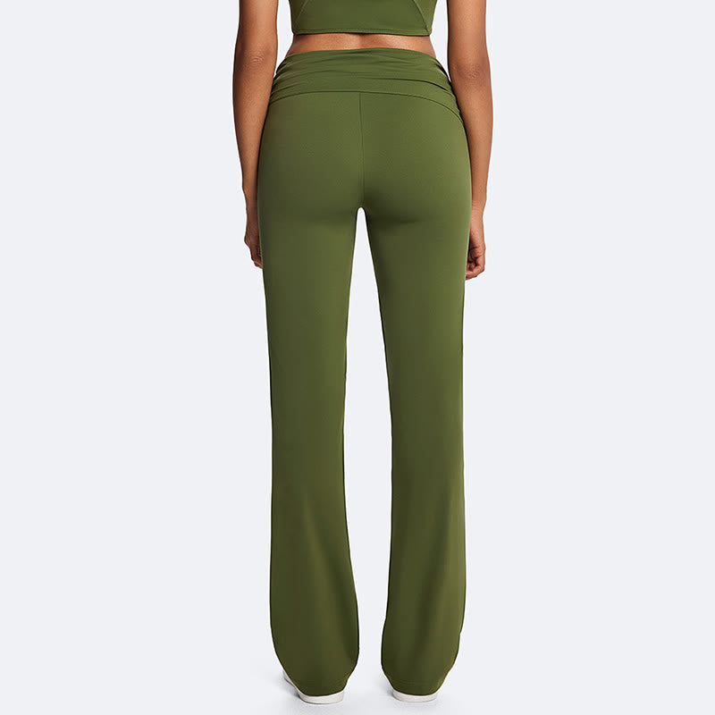 Buddha Stones Solid Crop Halter Backless Sleeveless Top Straight Leg Pants do uprawiania sportu, fitnessu i jogi - image 17