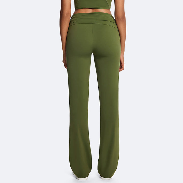 Buddha Stones Solid Crop Halter Backless Sleeveless Top Straight Leg Pants do uprawiania sportu, fitnessu i jogi - image 17