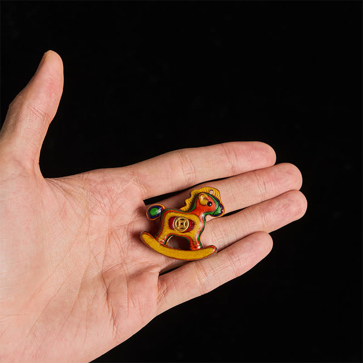 Buddha Stones Rok Konia Miedziana Moneta Tęczowy Eukaliptus Kreatywna Dekoracja Biurka - image 5