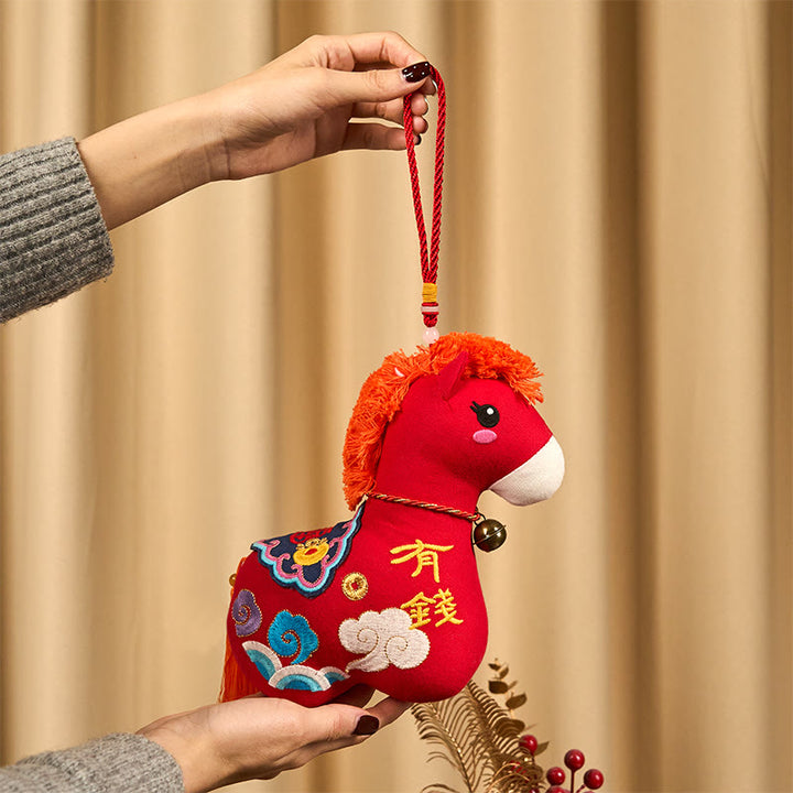 Buddha Stones Rok Konia Miedziany Czerwony Sznurek Fu Charakter Haft Dobrobyt Dekoracja Domu - image 10