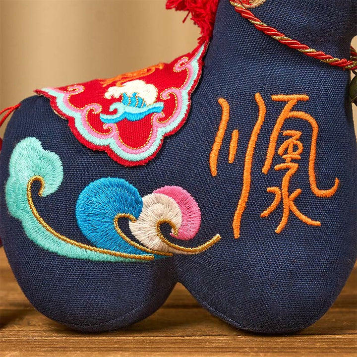 Buddha Stones Rok Konia Miedziany Czerwony Sznurek Fu Charakter Haft Dobrobyt Dekoracja Domu - image 24