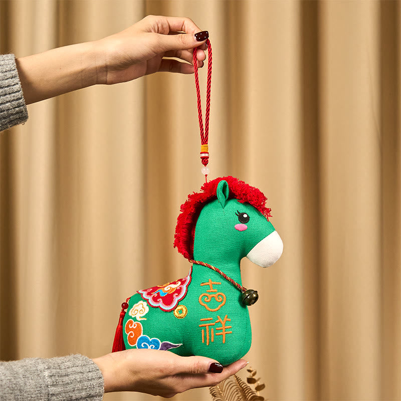 Buddha Stones Rok Konia Miedziany Czerwony Sznurek Fu Charakter Haft Dobrobyt Dekoracja Domu - image 31