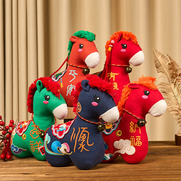 Buddha Stones Rok Konia Miedziany Czerwony Sznurek Fu Charakter Haft Dobrobyt Dekoracja Domu - image 34