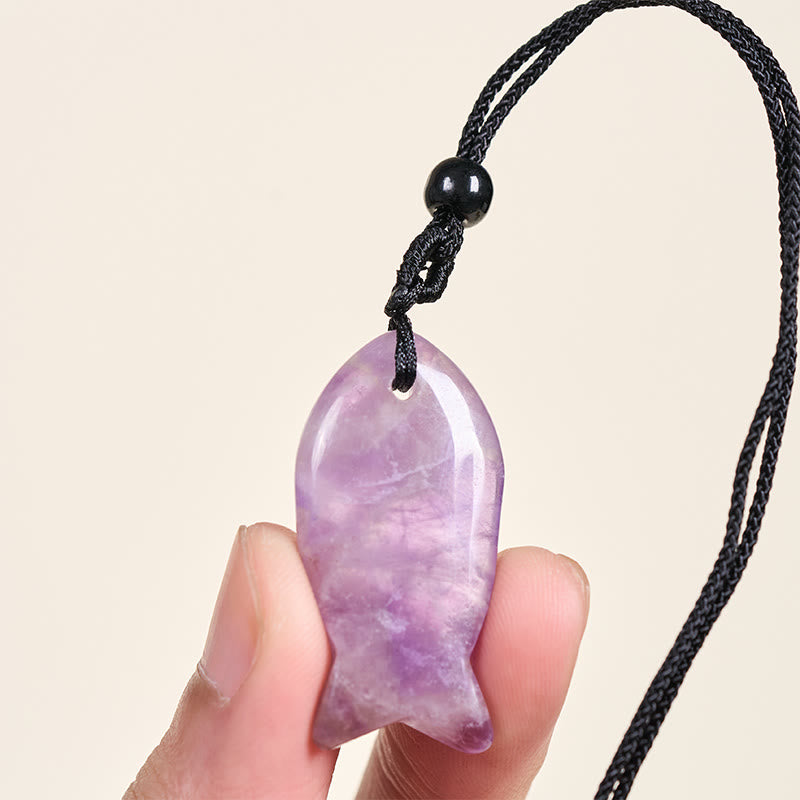 Buddha Stones, Ryba Koi, Różowy Kryształ, Agat Indyjski, Ametyst, Topaz, Czerwony Jaspis, Naszyjnik, Wisiorek, Ciepło Sukcesu - image 52