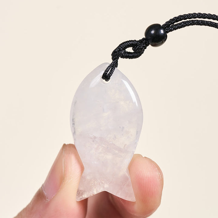 Buddha Stones, Ryba Koi, Różowy Kryształ, Agat Indyjski, Ametyst, Topaz, Czerwony Jaspis, Naszyjnik, Wisiorek, Ciepło Sukcesu - image 48