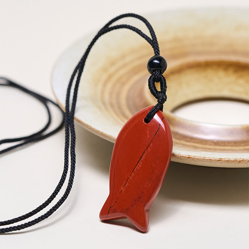 Buddha Stones, Ryba Koi, Różowy Kryształ, Agat Indyjski, Ametyst, Topaz, Czerwony Jaspis, Naszyjnik, Wisiorek, Ciepło Sukcesu - image 20