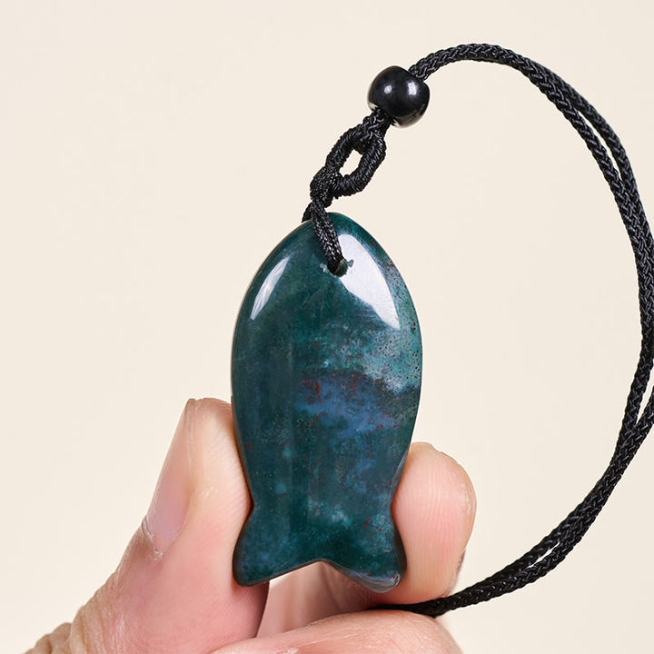 Buddha Stones, Ryba Koi, Różowy Kryształ, Agat Indyjski, Ametyst, Topaz, Czerwony Jaspis, Naszyjnik, Wisiorek, Ciepło Sukcesu - image 7