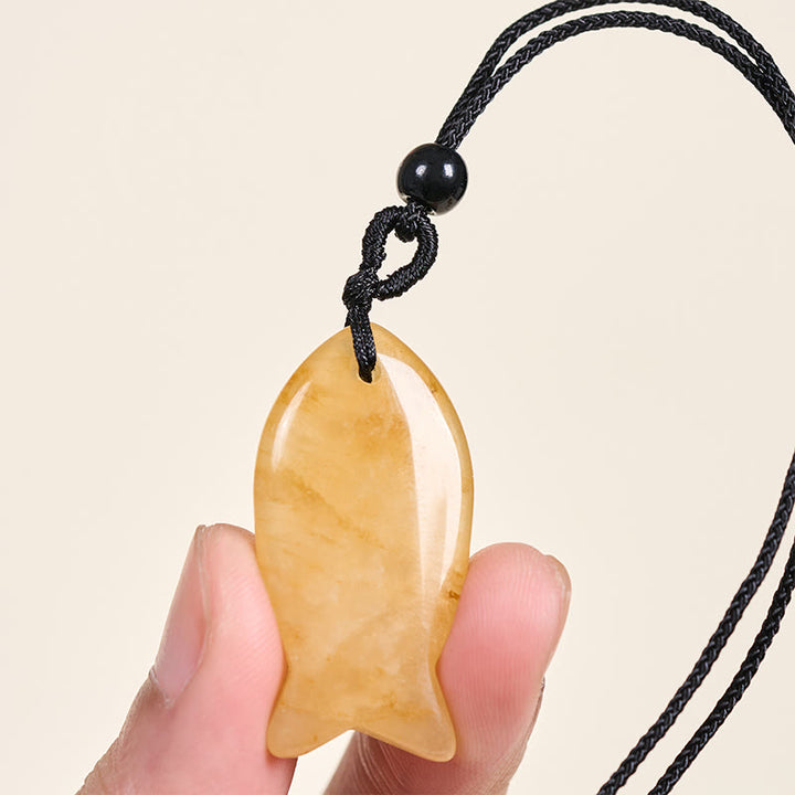 Buddha Stones, Ryba Koi, Różowy Kryształ, Agat Indyjski, Ametyst, Topaz, Czerwony Jaspis, Naszyjnik, Wisiorek, Ciepło Sukcesu - image 15