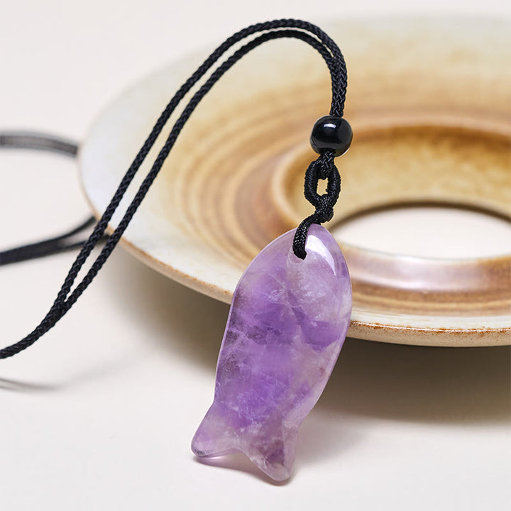 Buddha Stones, Ryba Koi, Różowy Kryształ, Agat Indyjski, Ametyst, Topaz, Czerwony Jaspis, Naszyjnik, Wisiorek, Ciepło Sukcesu - image 53