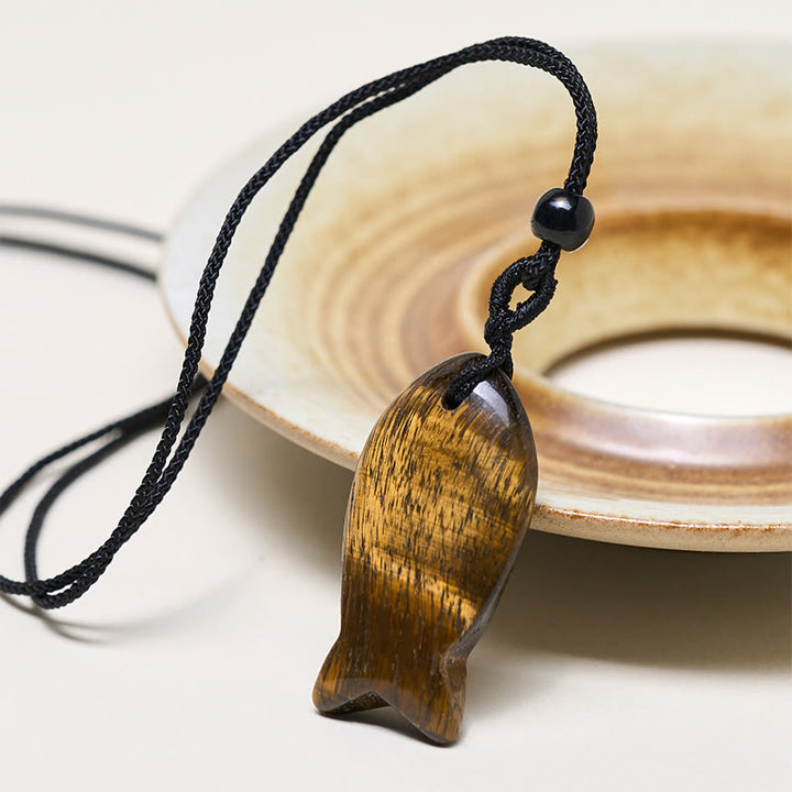 Buddha Stones, Ryba Koi, Różowy Kryształ, Agat Indyjski, Ametyst, Topaz, Czerwony Jaspis, Naszyjnik, Wisiorek, Ciepło Sukcesu - image 32