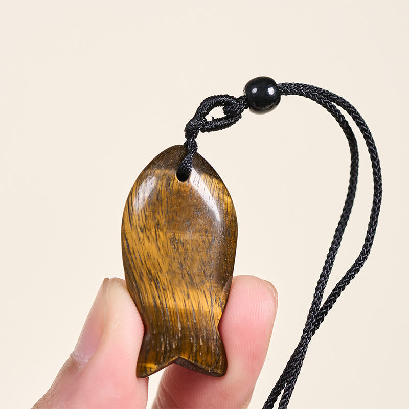 Buddha Stones, Ryba Koi, Różowy Kryształ, Agat Indyjski, Ametyst, Topaz, Czerwony Jaspis, Naszyjnik, Wisiorek, Ciepło Sukcesu - image 31