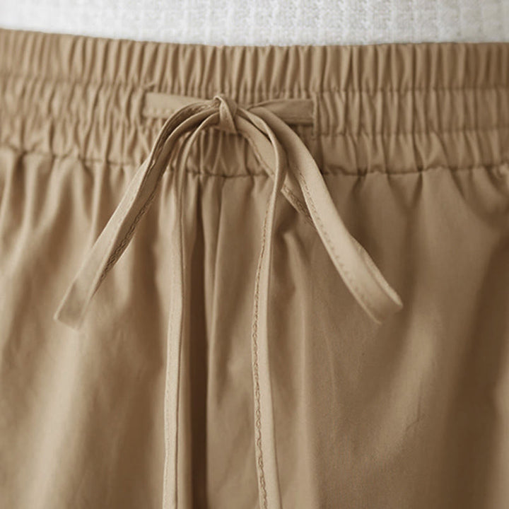 Buddha Stones Spodnie damskie Capri z szerokimi nogawkami i kieszeniami, proste, zapinane z boku na guziki - image 22