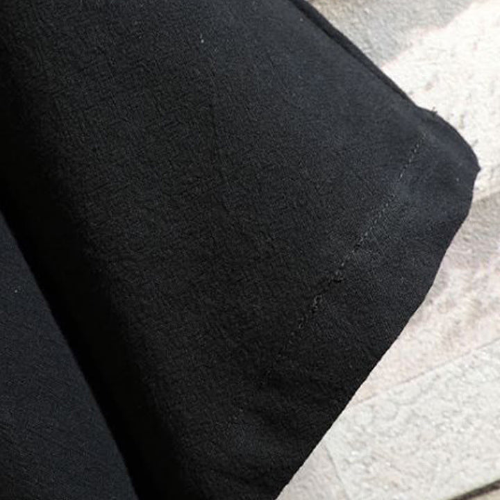 Buddha Stones Męska bawełniana kurtka kimono z krótkim rękawem i haftowanym wzorem żurawia i chmur, otwarta z przodu - image 13