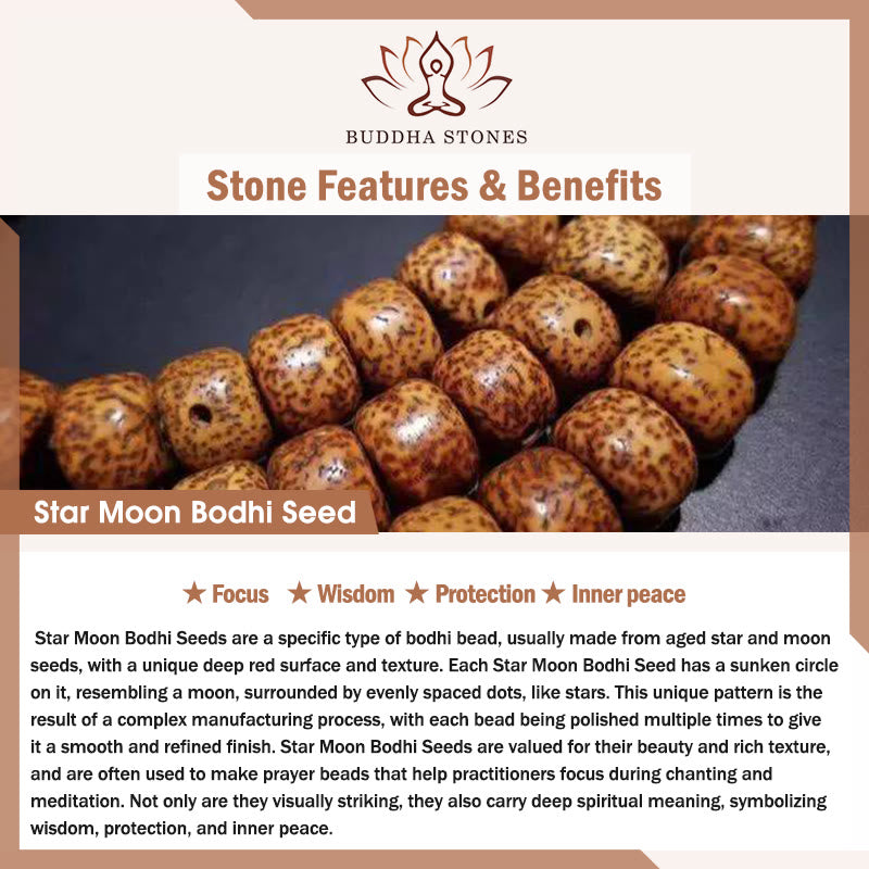 Buddha Stones Rok Konia, Czerwony Sandałowiec, Gwiazda Księżyc, Brelok z Błogosławieństwem Nasiona Bodhi - image 4