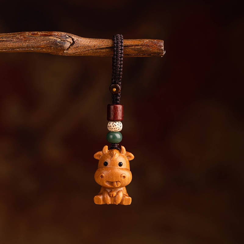 Buddha Stones Rok Konia, Czerwony Sandałowiec, Gwiazda Księżyc, Brelok z Błogosławieństwem Nasiona Bodhi - Czerwony sandałowiec, gwiazda księżyca, nasiona bodhi, wół - image 11