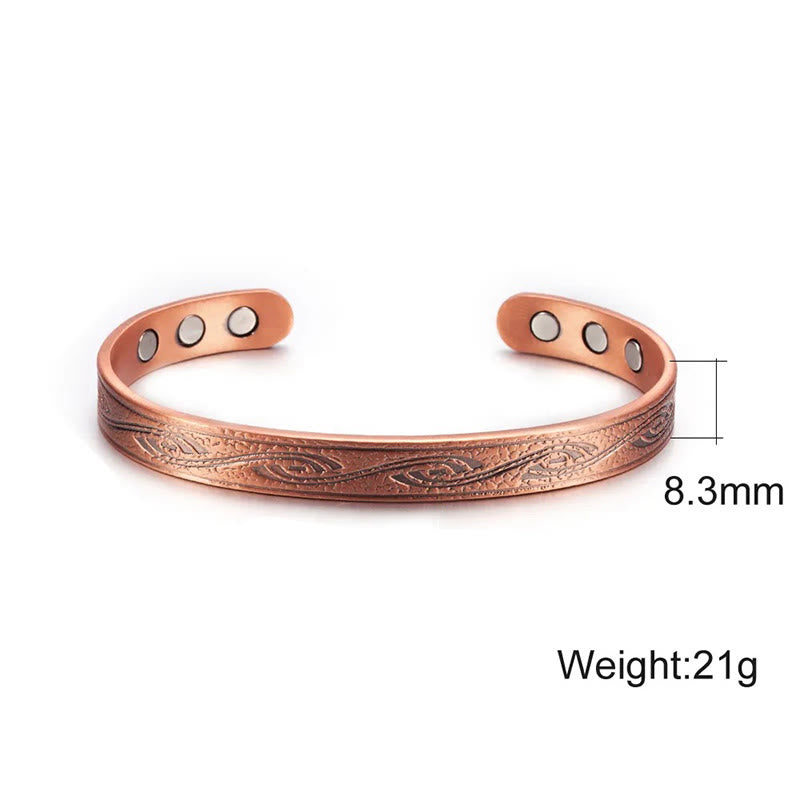 Buddha Stones Bransoletka z regulowanym mankietem z miedzianym wzorem spiralnym i balansem - image 4