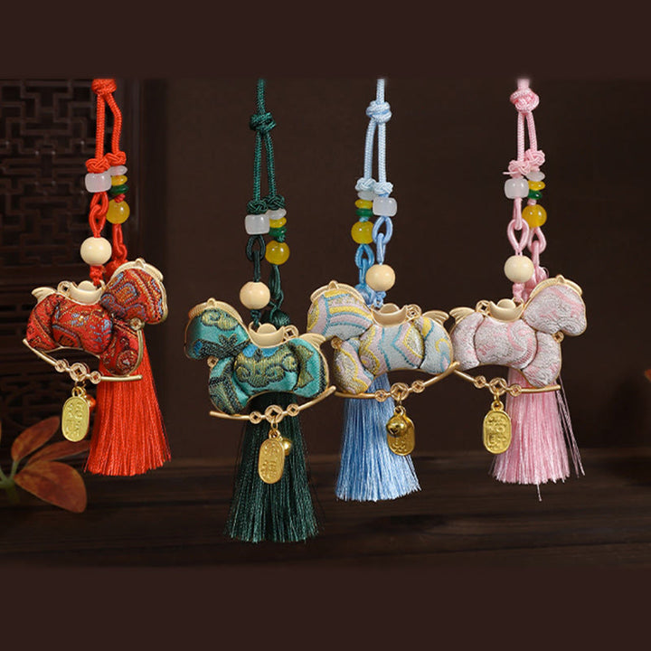 Buddha Stones Rok Konia, czerwony sznurek, haft, dekoracja wisząca - image 23