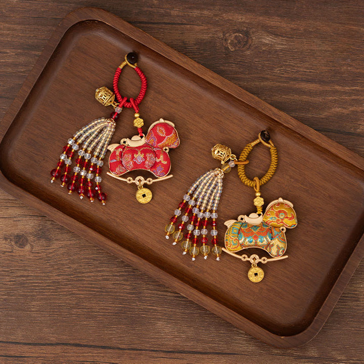 Buddha Stones Brelok do kluczy z haftem Rok Konia, dobrobyt - image 10