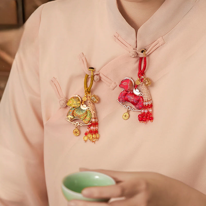 Buddha Stones Brelok do kluczy z haftem Rok Konia, dobrobyt - image 11