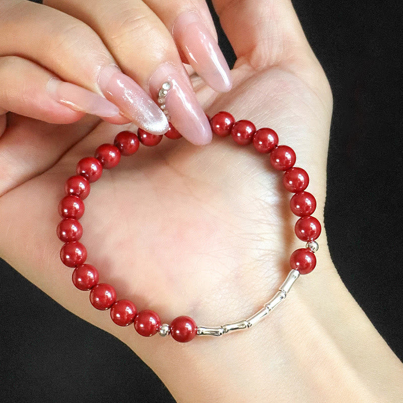 Buddha Stones Bransoletka Cinnabar Calm Concentration ze srebra próby 925 - image 0