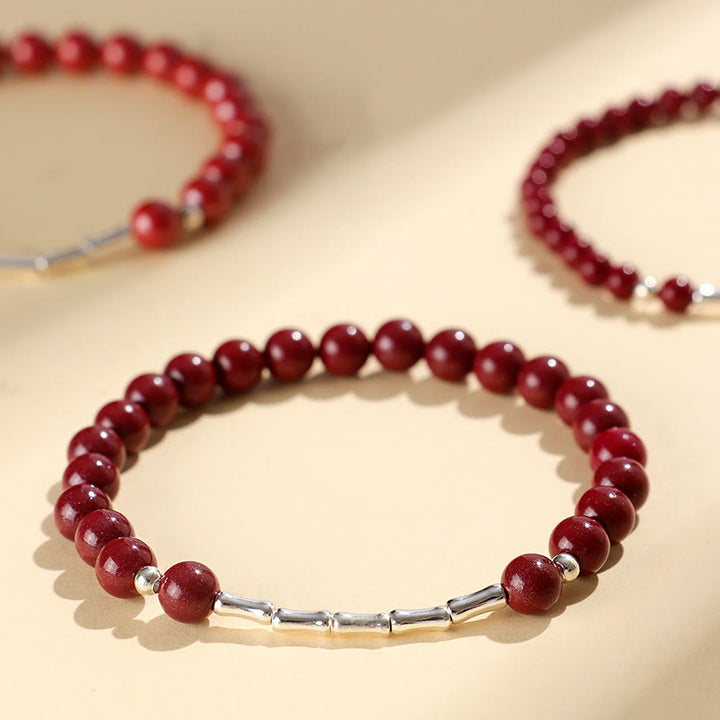 Buddha Stones Bransoletka Cinnabar Calm Concentration ze srebra próby 925 - image 13