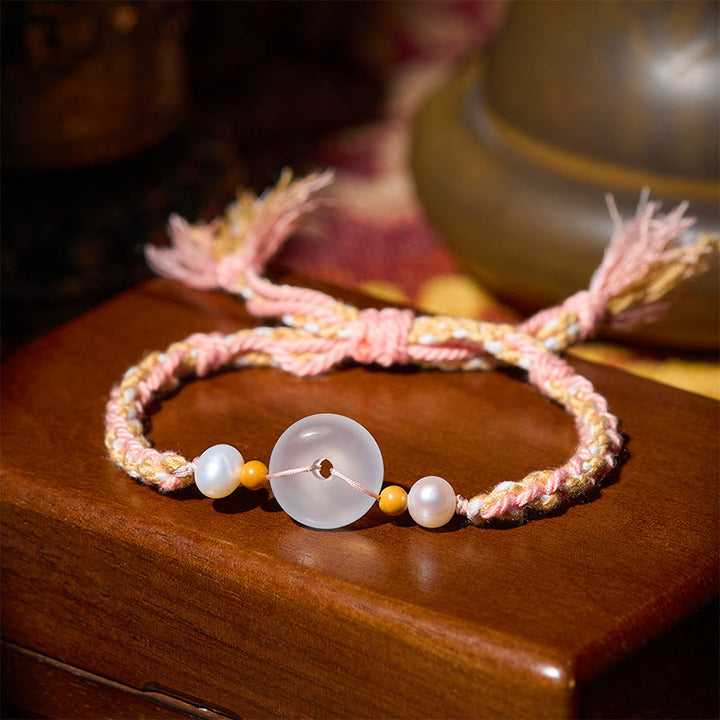Buddha Stones Bransoletka z klamrą Peace Buckle z chalcedonu - image 2