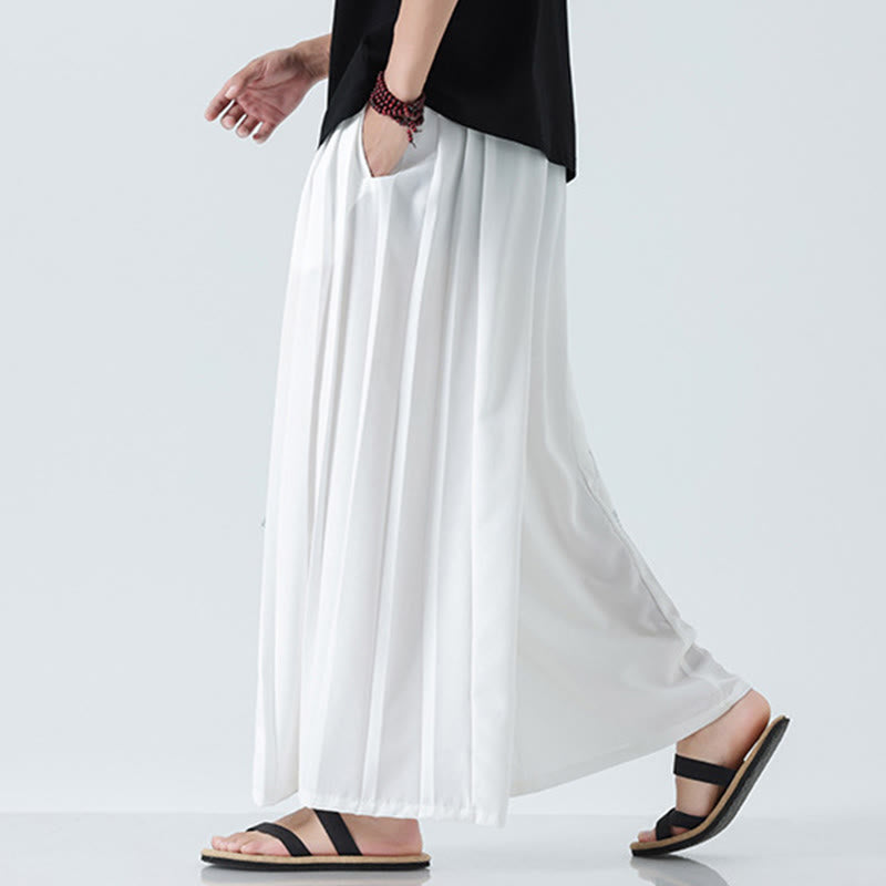 Buddha Stones Spodnie męskie z szerokimi nogawkami i kieszeniami Summer Dragon Drawstring Design Cotton do kostek - image 41
