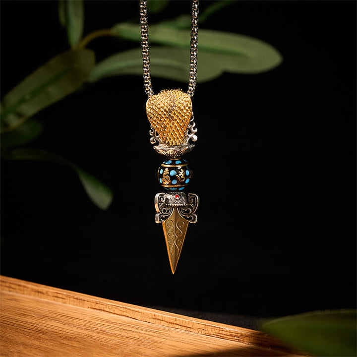 Buddha Stones Tybetański Om Mani Padme Hum Budda Obrót Bogactwa Naszyjnik Wisiorek Vajra - image 2