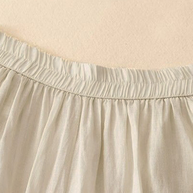 Damskie spodnie z szerokimi nogawkami i kieszeniami, długość 7-8, haft z Buddha Stones - image 8