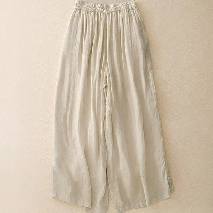 Damskie spodnie z szerokimi nogawkami i kieszeniami, długość 7-8, haft z Buddha Stones - image 6