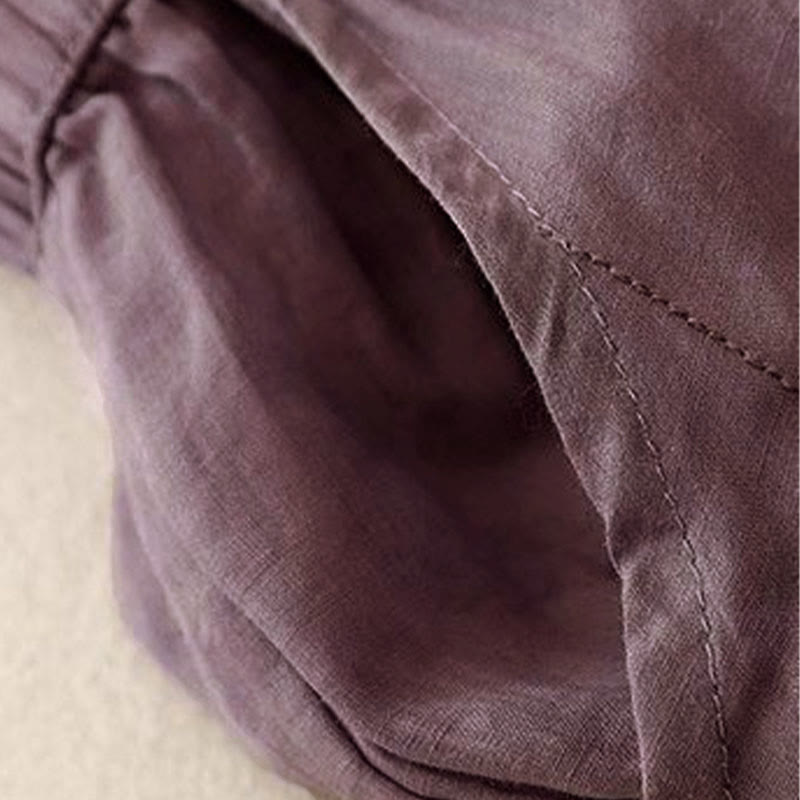 Damskie spodnie z szerokimi nogawkami i kieszeniami, długość 7-8, haft z Buddha Stones - image 2