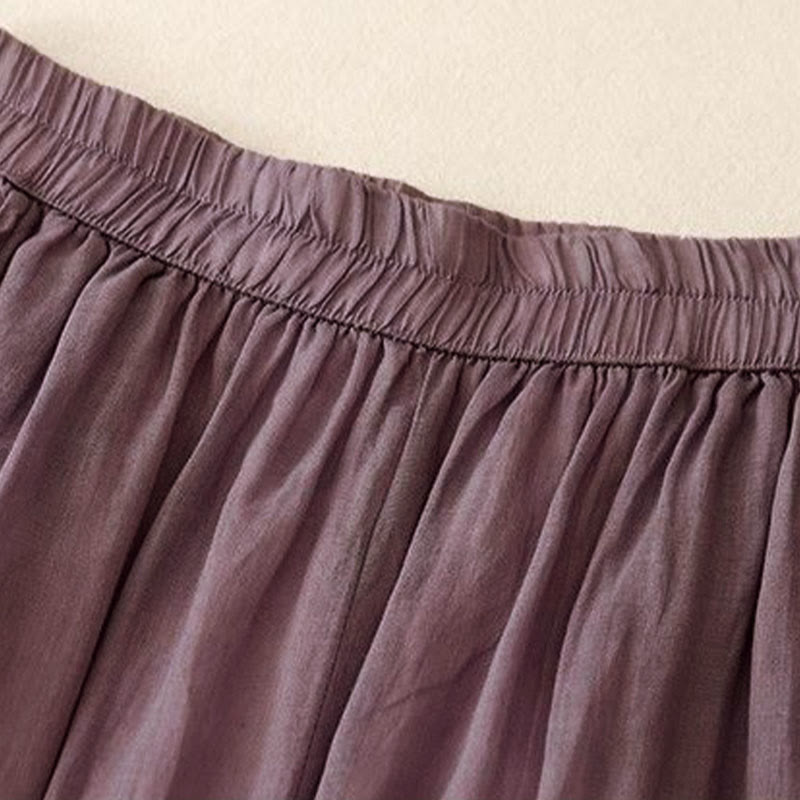 Damskie spodnie z szerokimi nogawkami i kieszeniami, długość 7-8, haft z Buddha Stones - image 1