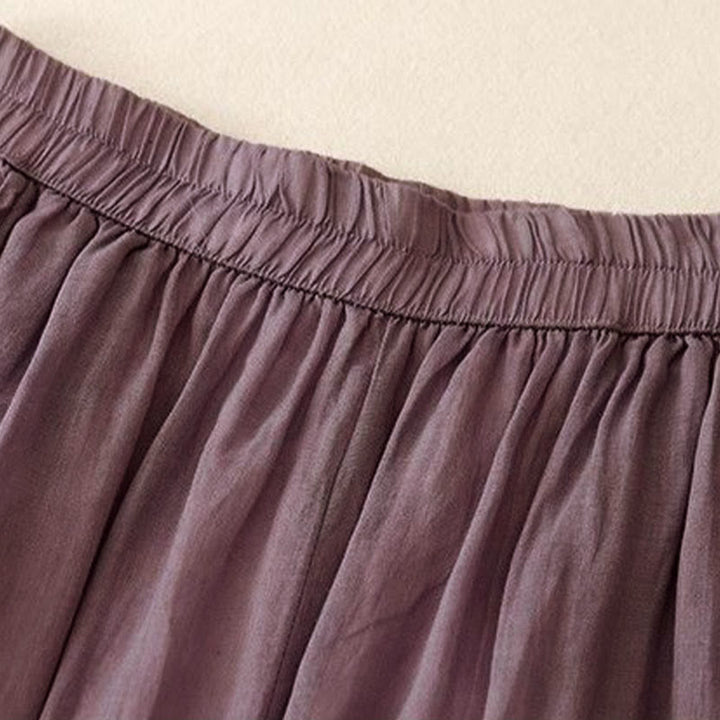 Damskie spodnie z szerokimi nogawkami i kieszeniami, długość 7-8, haft z Buddha Stones - image 1