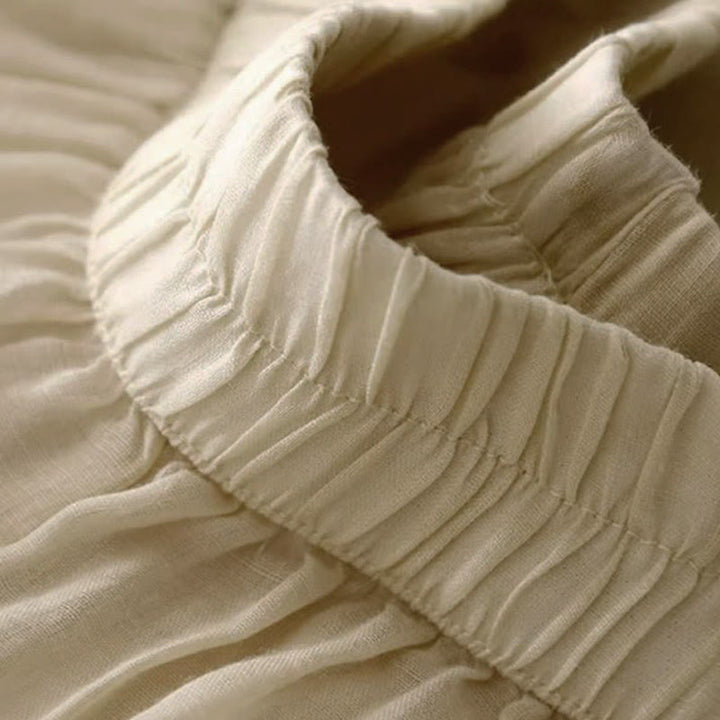 Damskie spodnie z szerokimi nogawkami i kieszeniami, długość 7-8, haft z Buddha Stones - image 9