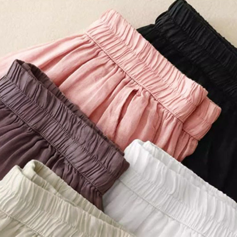 Damskie spodnie z szerokimi nogawkami i kieszeniami, długość 7-8, haft z Buddha Stones - image 18