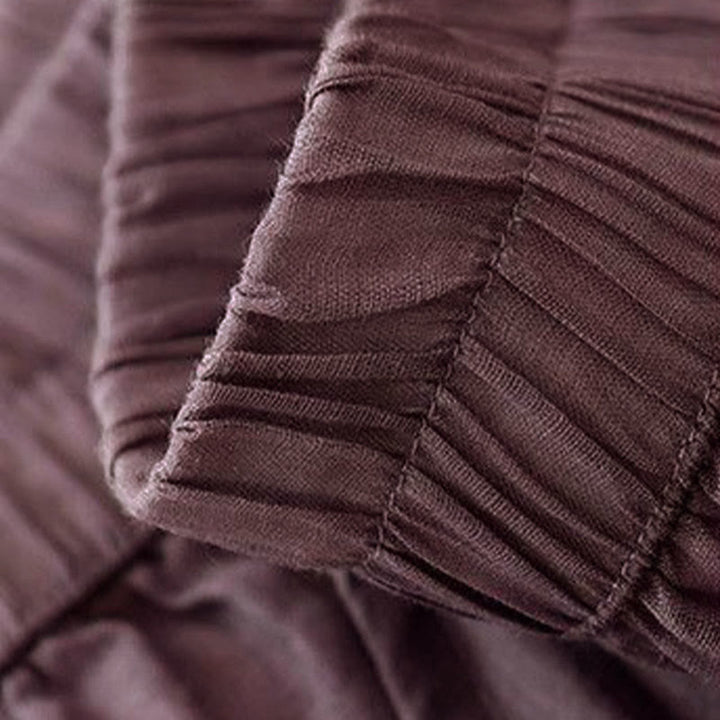 Damskie spodnie z szerokimi nogawkami i kieszeniami, długość 7-8, haft z Buddha Stones - image 3