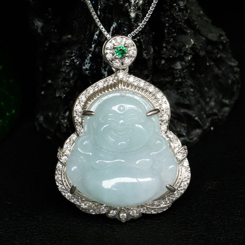 Buddha Stones Naszyjnik z jadeitu z wisiorkiem "Śmiejący się Budda" - image 7